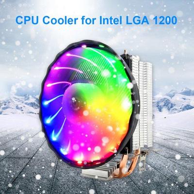 120mm CPU Cooler 2 Heat Pipes PWM 4Pin RGB PC Quiet Fan Inte