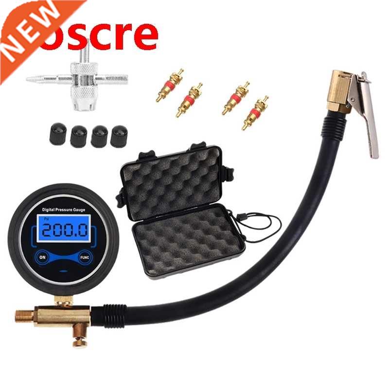 Car Air Tire Inflator Digital Pressure Gauge with Air Chuck