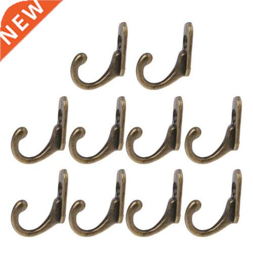 10PCS Vintage Bronze Double Coat Hangers Wall Mounted Entryw