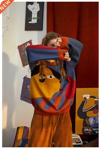 Harajuku BF loose soft Winter Design Women Pullover Sweater