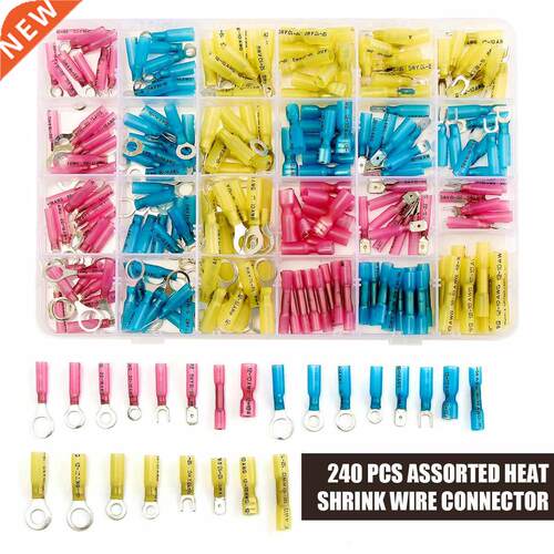 240PCS Red Blue Yellow Heat Shrink Crimp Automotive Terminal