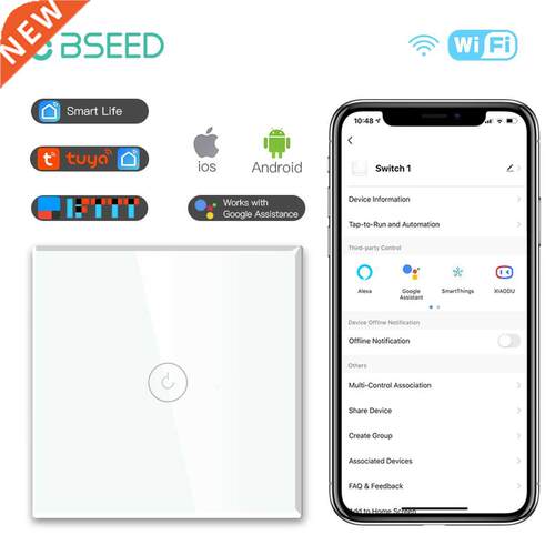 Wifi Light Touch Switch 1/2/Gang 1/2/ way Smart Switch Wir
