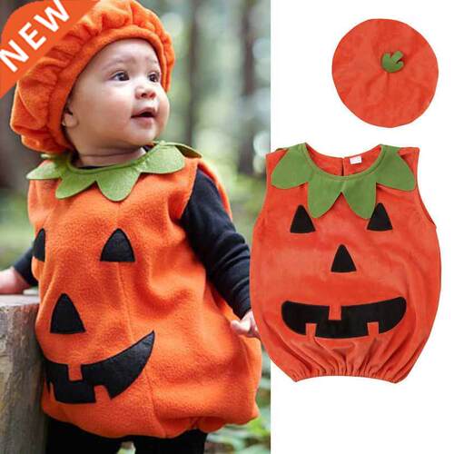 0-Y Newly Cosplay Halloween Toddler Baby Kid Pumpkin Print