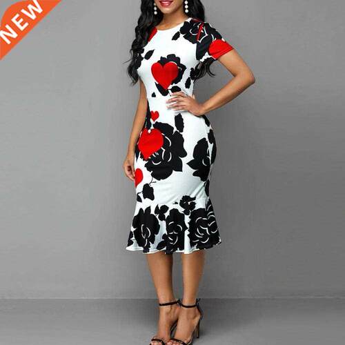 Night floral fat Plus Size Evening Dress women white lady