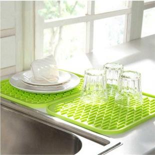 Kitchen Sink Mat Dishes Cup Dry Mat Rack Silicone Pot