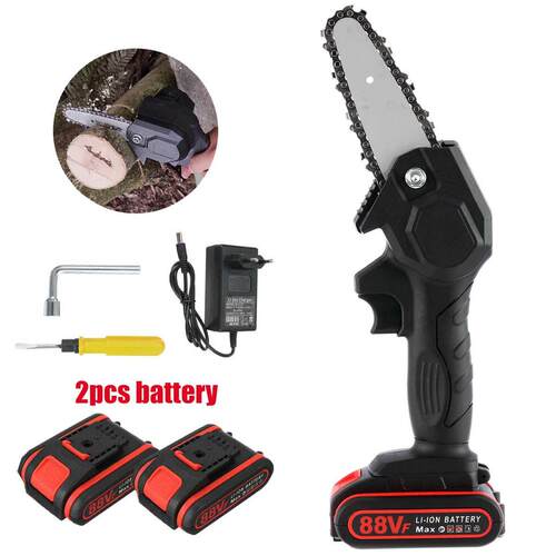 1080W 4 Inch Mini Electric Chain Saw Wood Cutter 88V Chainsa