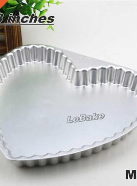 8 inches solid aluminium alloy heart shape pie pan pizza