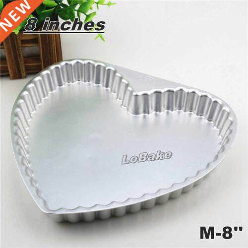 8 inches solid aluminium alloy heart shape pie pan pizza