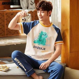 New Fashion 3XL Boy Leisure Pijama Summer Men's Pajamas Set