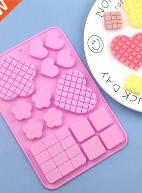 6 Cavity Grid Flower Het Silicone Soap Molds Forms DIY