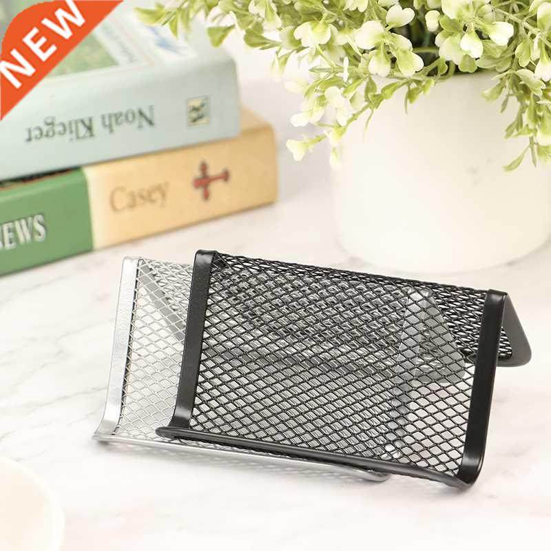 Metal Mesh Portable Business Card Holder Display Stand Home