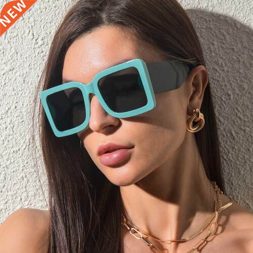 New Oversized Square Sunglasses Vintage Designer Women Fashi
