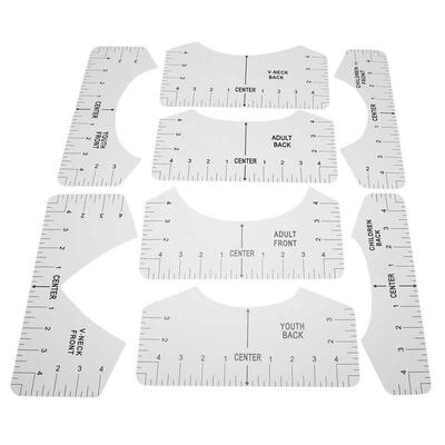 8 Pieces T-Shirt Guide Ruler V-Neck Alignment Tool T-Shirt D
