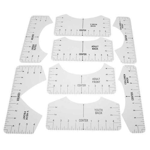 8 Pieces T-Shirt Guide Ruler V-Neck Alignment Tool T-Shirt D