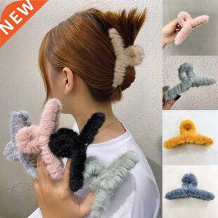Korean Plush Hair Clip Faux Fur Hair Claws Combs Clamps Autu
