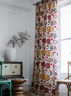 Newly Fashion Folk Style Half Shading Household Curtain Un