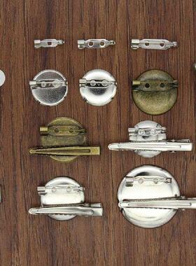 20Pcs/Pack Alligator Prong Clip Brooches Round Antique