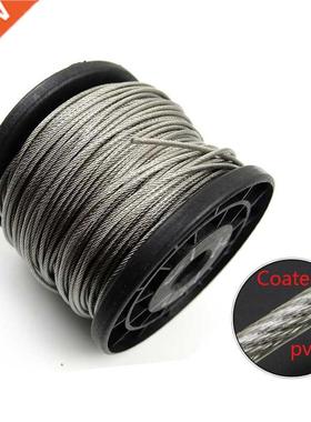 50 meters 0.5-3mm PVC Coated Flexible steel wire Rope Soft C