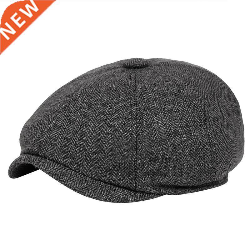 Men beret vintage Herringbone Gatsby Tweed hat Newsboy Beret