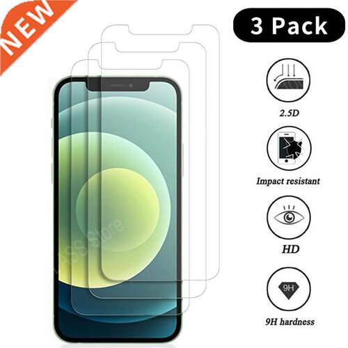 3PCS Protective Glass on For iPhone 11 12 13 Mini Pro Max sc
