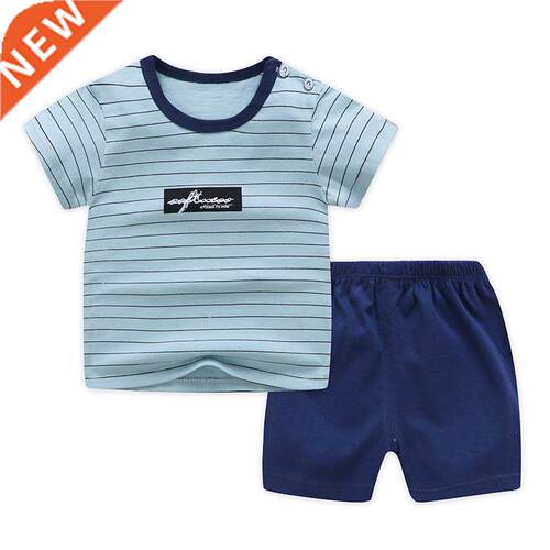 Casual Kids Clothes 2 Piece Set Clothing Green Cool Boy T-sh