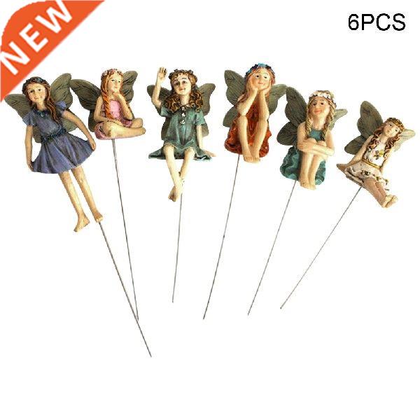 6pcs With Stick Yard Art Craft Landscape Vivid Flower Fairy