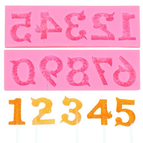Number 0-9 3D Silicone Cake Mold Number Shape Lollipop Mold