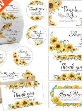 500pcs/Roll 3.8cm Sunflower Thank You Gift Business Shopping