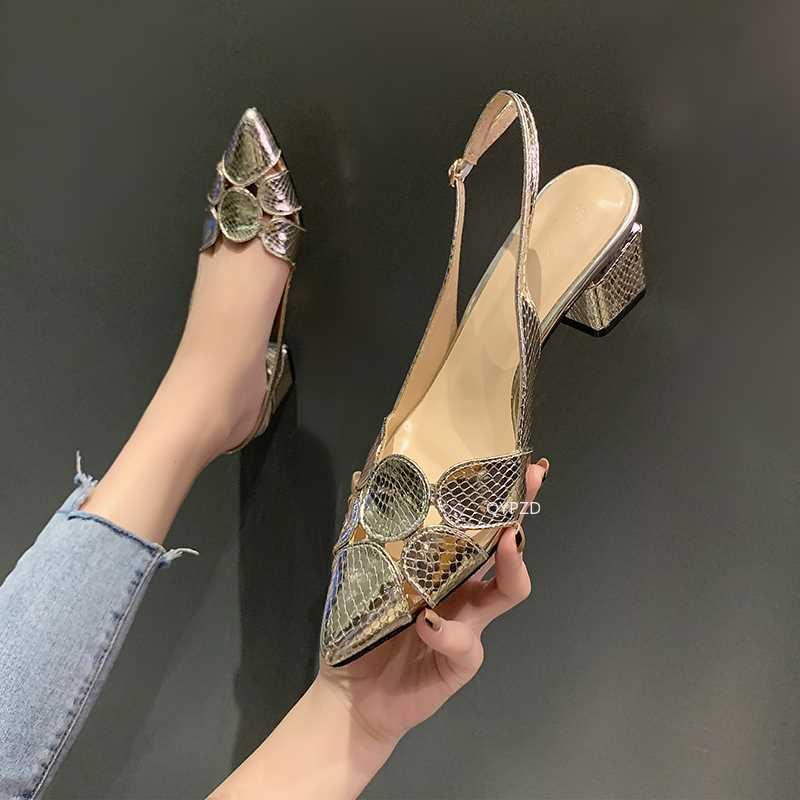 2022 Fashion Women Leather 3cm High Heels Lady Pointe Toe Go