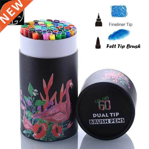 Dual Tip Brush Art Marker Pens FineLiner Watercolor Pen For