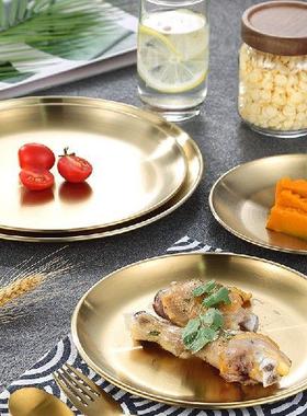 European Style Dinner Plates Gold Dining Serving Dishes