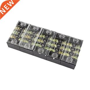 5 Pcs 3 Positions Dual Rows 600V 15A Wire Barrier Block Term