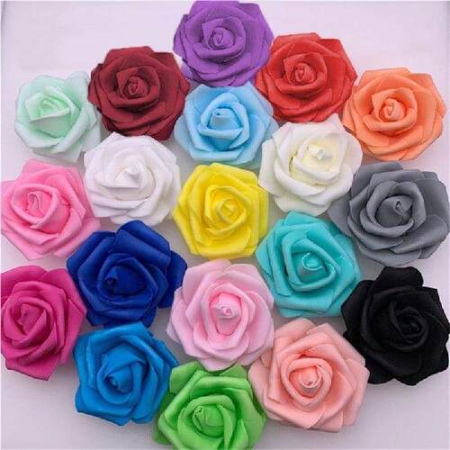 50Pcs 6.5cm Foam Rose for Bear Artificial Flowers  Gifts