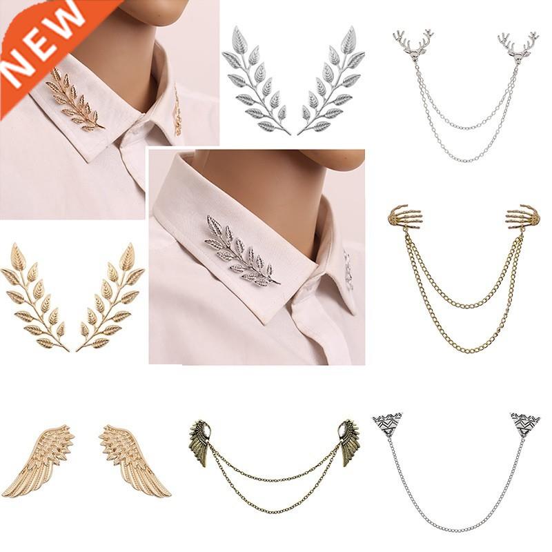 1 Pair Delicate Tree Leaf Brooches Pins For Women Men Vintag