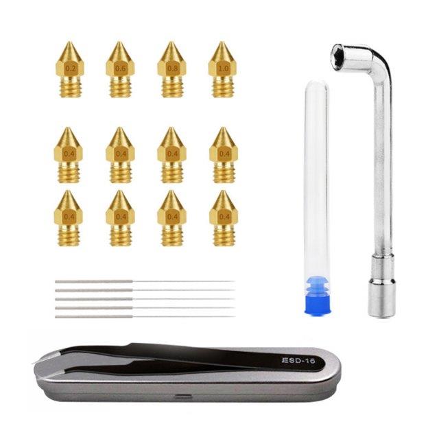 3D Printer MK8 Nozzle 1.75mm 0.2/0.3/0.5/0.6/0.8/1.0mm &