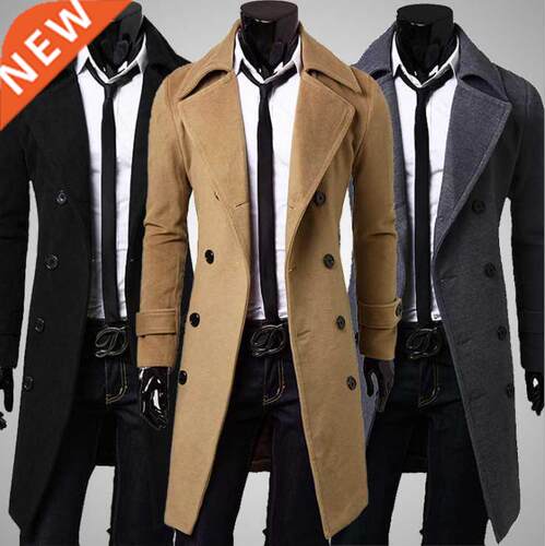 M-4xl plus-size men's double breasted trench coat大码男风衣
