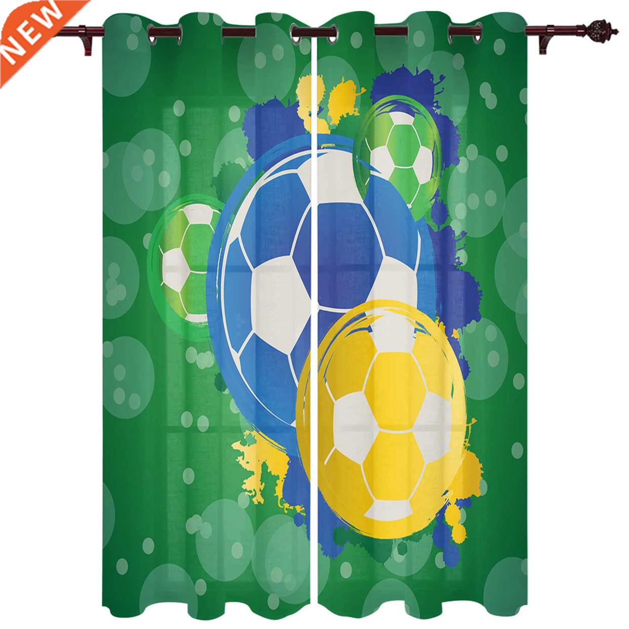 Football Green Graffiti Athletic Window Curtains Kitchen
