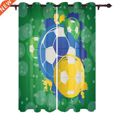 Football Green Graffiti Athletic Window Curtains Kitchen