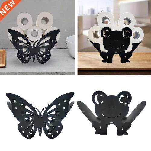 Iron Rack Black Toilet Paper Roll Holder Storage Stand Free