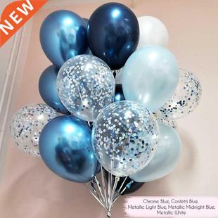 Blue Confetti Latex Balloon Set Happy Birthday Balloons Bou