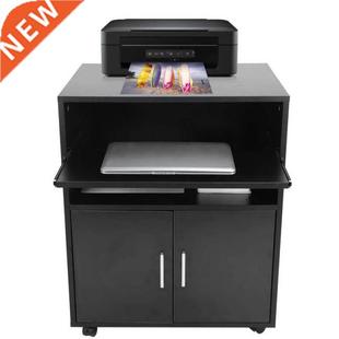Printer Stand Table MDF Wooden Movable Storage Cabinet with