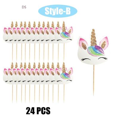 nicorn Cake Topper Party Supplies Cake Decoration Card Kids