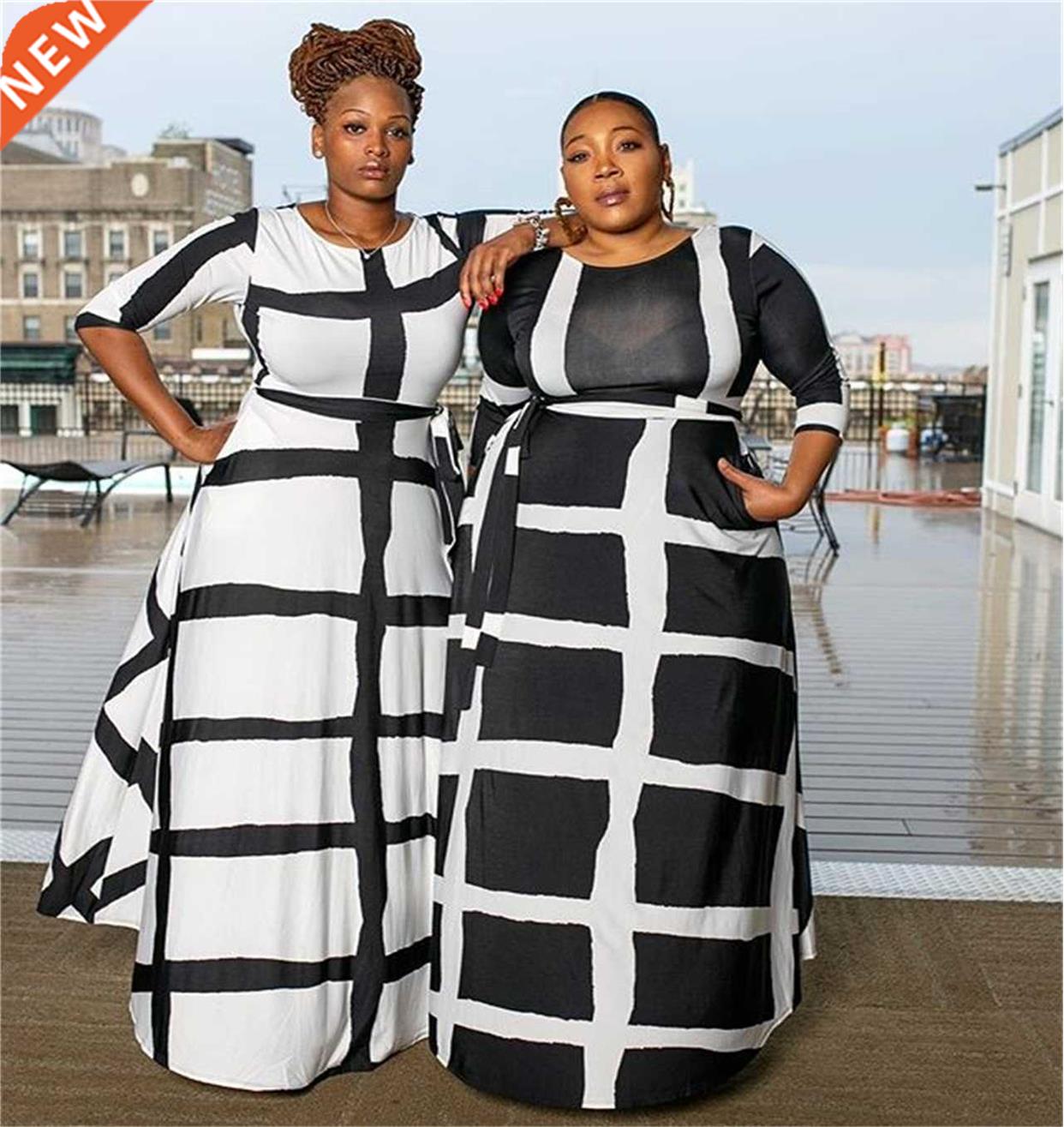 XL-5XL large African fashion striped ladies dresses非洲女裙