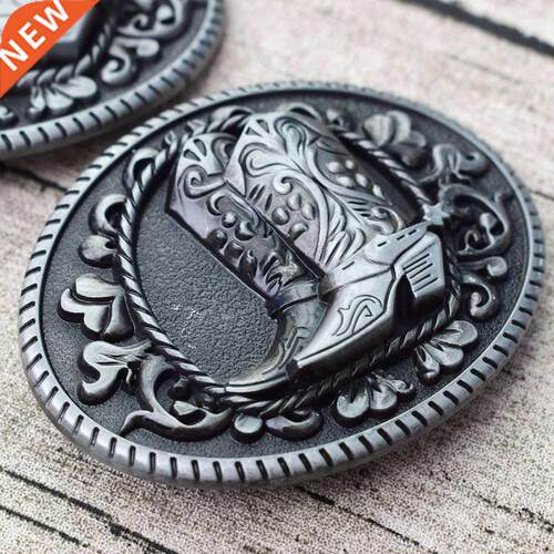 1pc Cowboy Boots Belt Buckle Metal Western Country Oval Hor