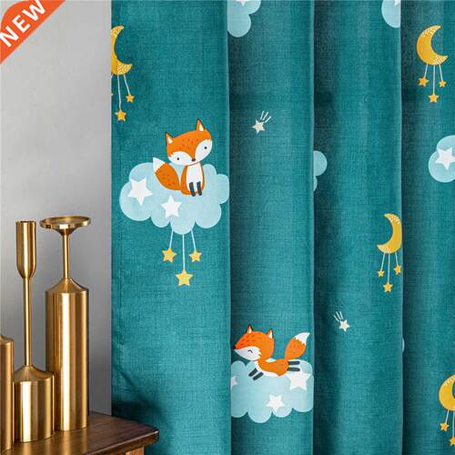 Modern Printed Curtains for Living Room Leaves Curtains Deco