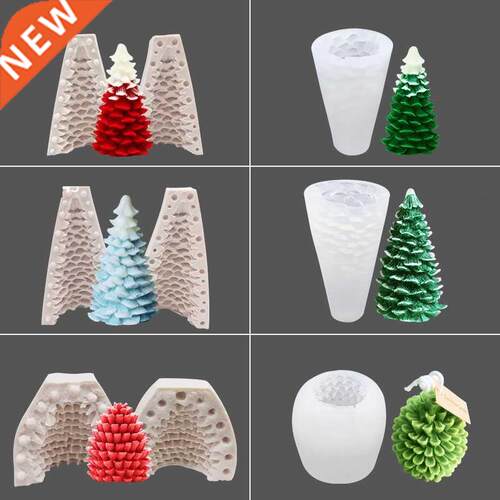 Silicone Christmas Pine Tree Candle Molds Soap Molds Baking