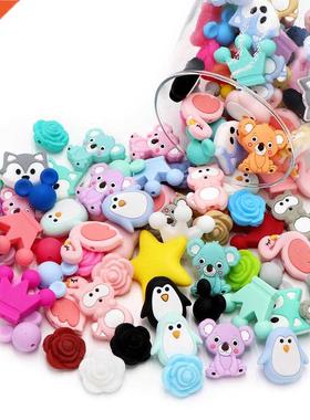Joepada 10pcs Silicone Beads Food Grade Koala Raccoon Teethe