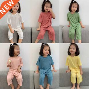 1-6 Years Solid Color Baby Clothes Set Summer Modal Newborn