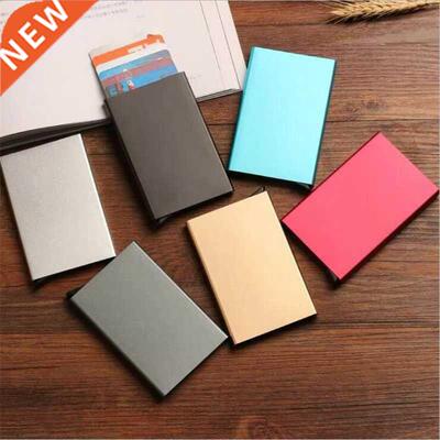 Automatic Stainless Steel Credit Card Holder Men Slim Anti P