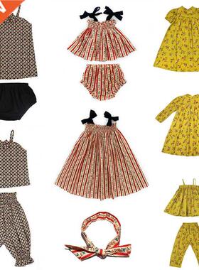 Girl Clothes Sets 2022 New Summer Kids Flower Baby Dress Chi